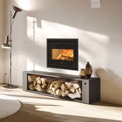 FIREBOX EVO 49 - 9.6 kw, interior din samota alba sau neagra si convectie naturala sau ventilata a aerului