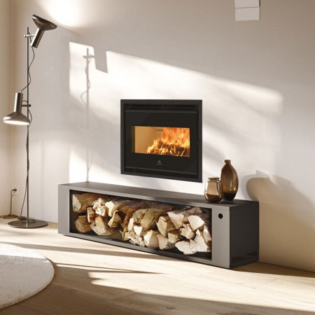 FIREBOX EVO 49 - 9.6 kw, interior din samota alba sau neagra si convectie naturala sau ventilata a aerului