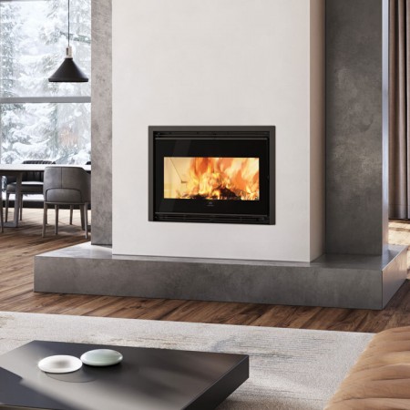 FIREBOX EVO 65, 14.9 kw, interior din samota alba sau neagra si convectie naturala sau ventilata a aerului